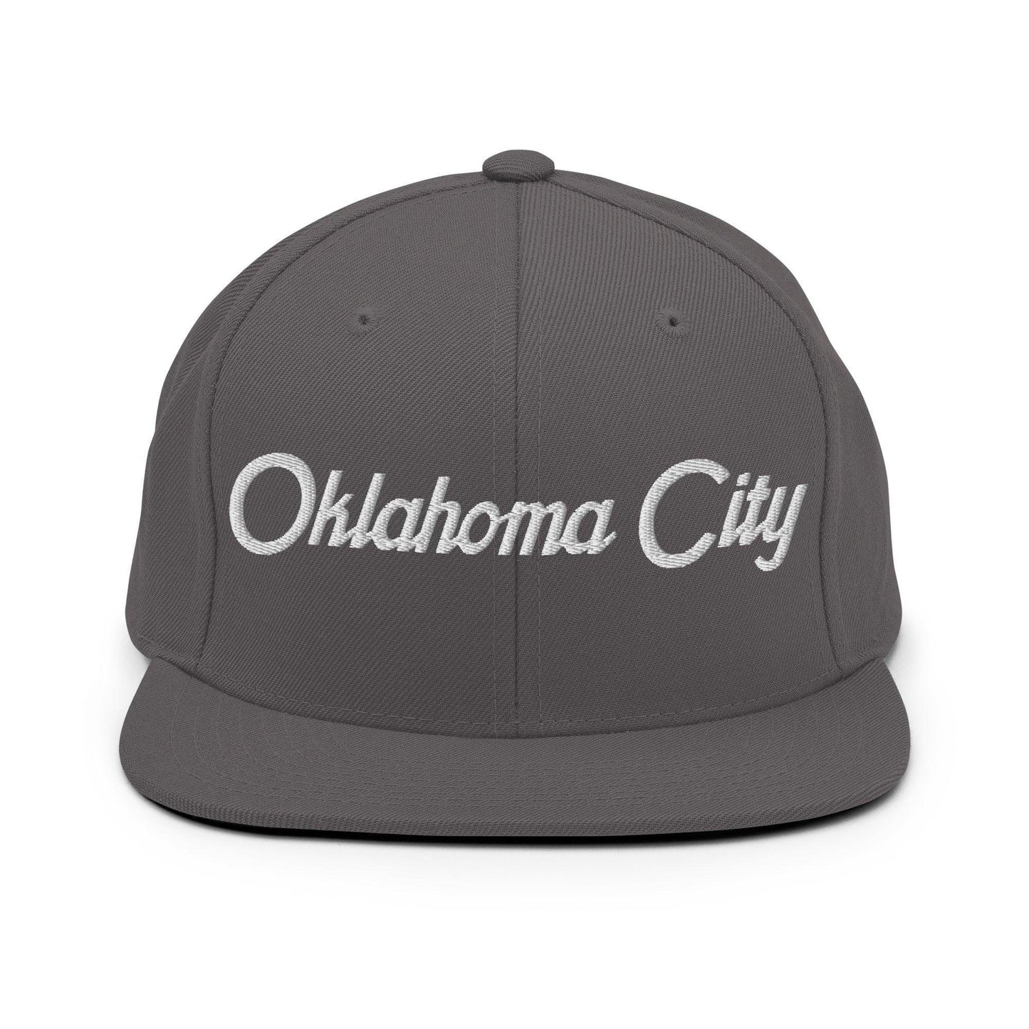 Oklahoma City Script Snapback Hat Dark Grey