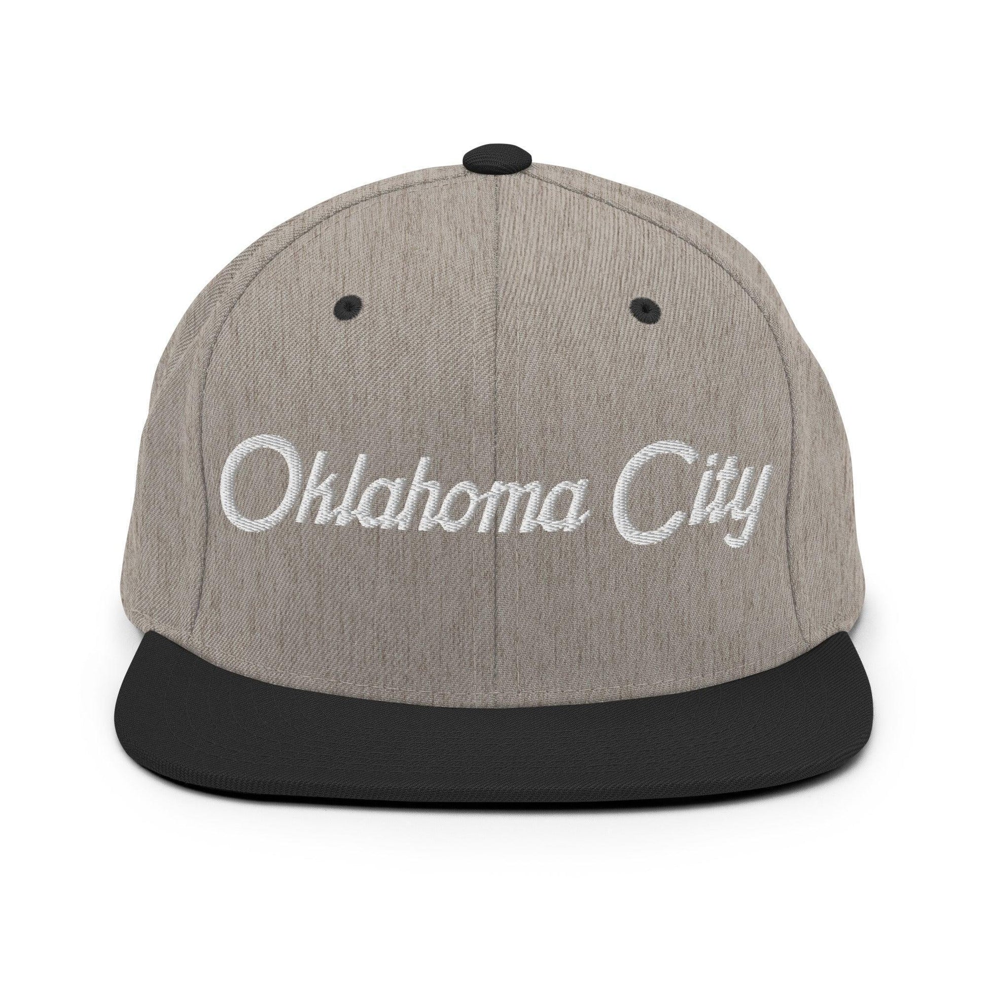 Oklahoma City Script Snapback Hat Heather/Black