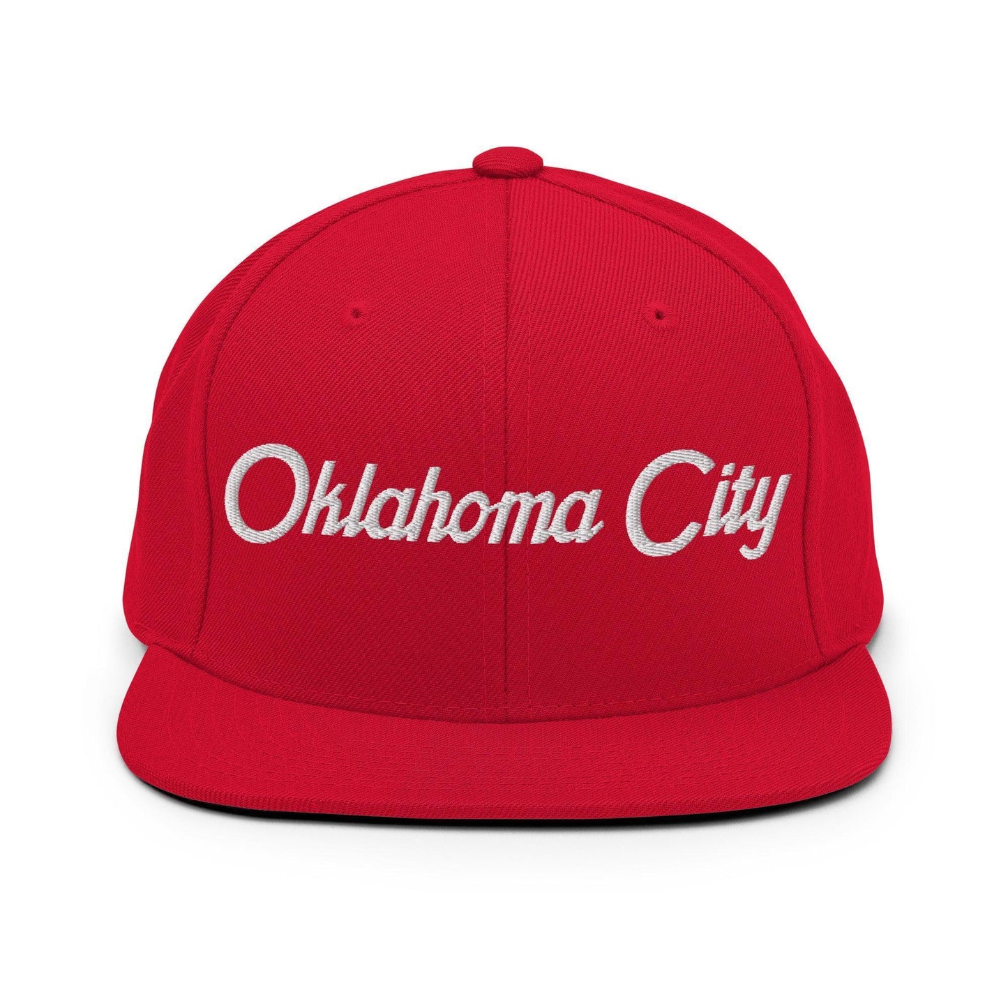 Oklahoma City Script Snapback Hat Red