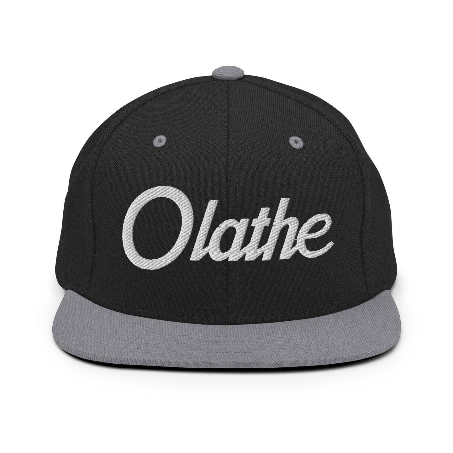 Olathe Script Snapback Hat Black Silver