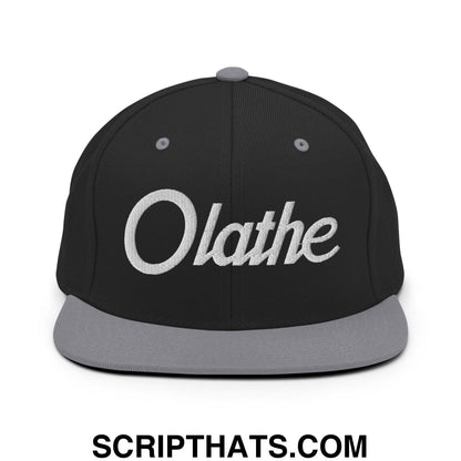 Olathe Script Snapback Hat Black Silver