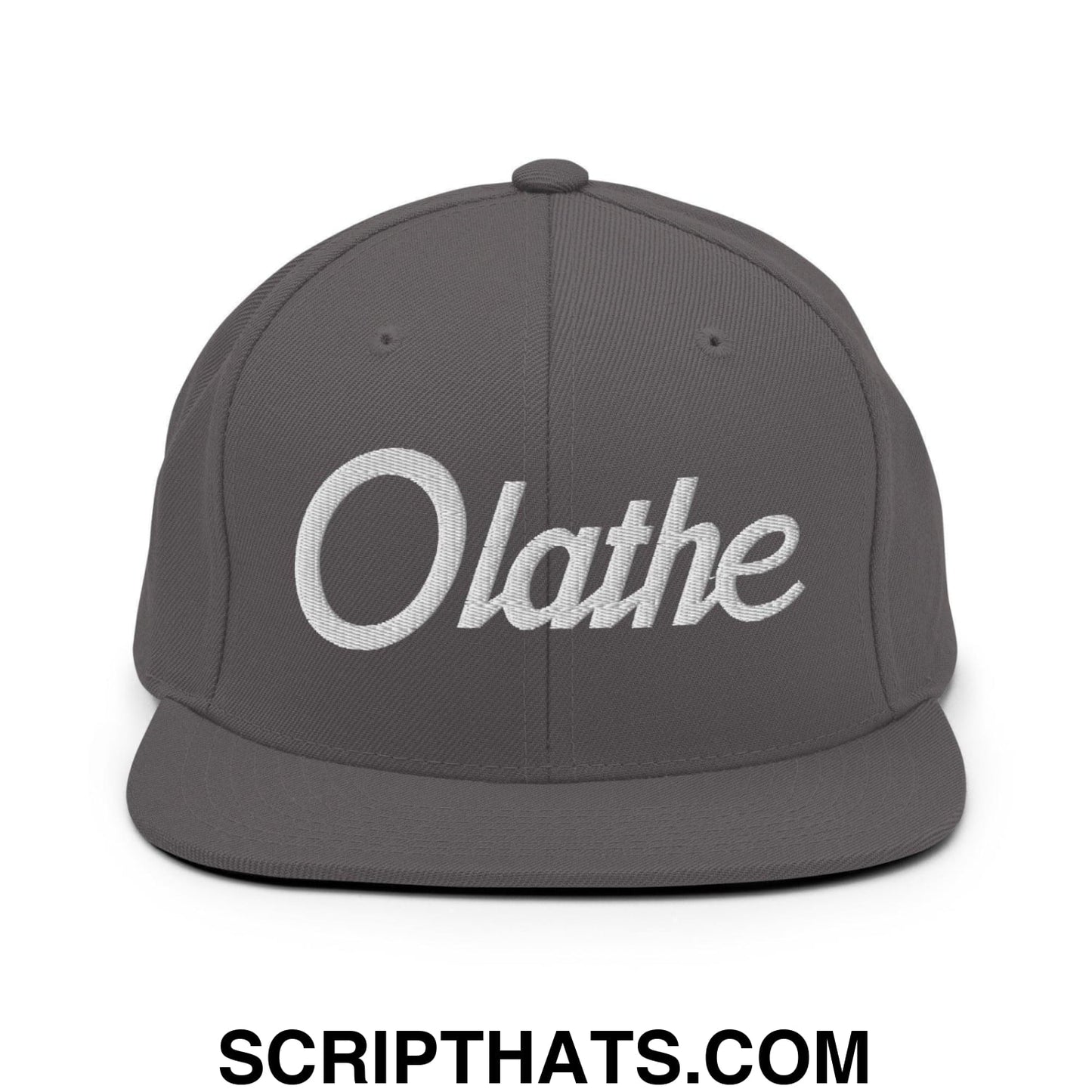 Olathe Script Snapback Hat Dark Grey
