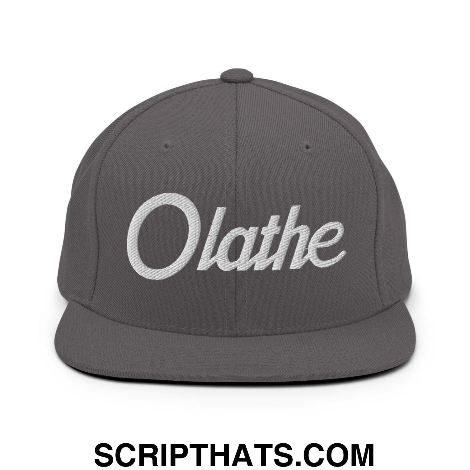 Olathe Script Snapback Hat Dark Grey