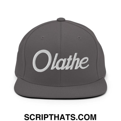 Olathe Script Snapback Hat Dark Grey