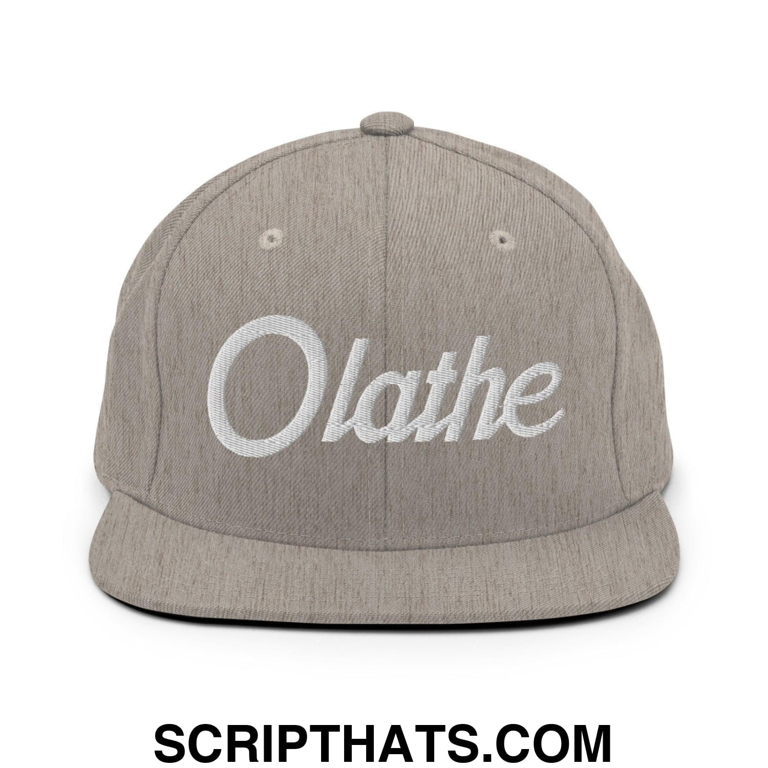 Olathe Script Snapback Hat Heather Grey