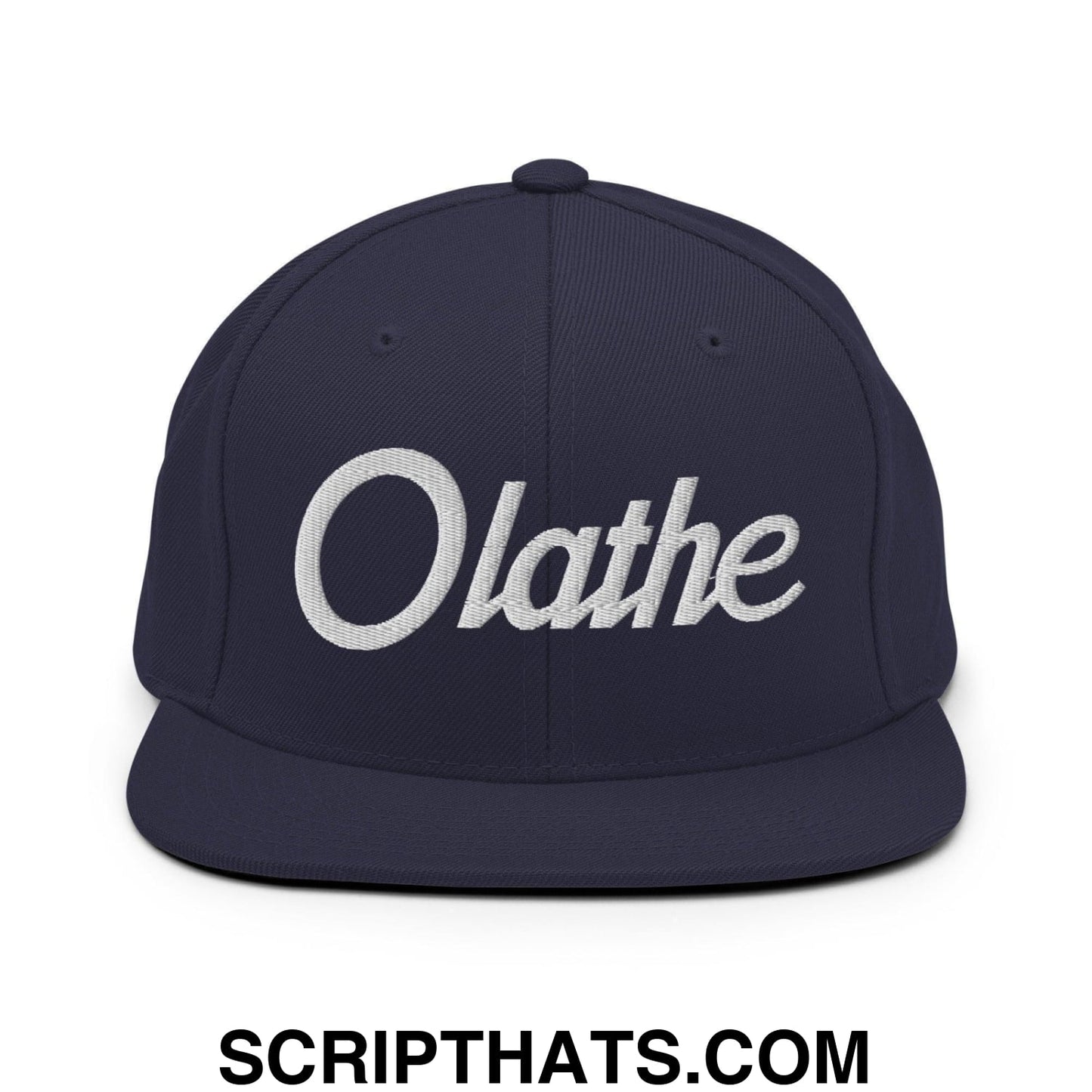 Olathe Script Snapback Hat Navy