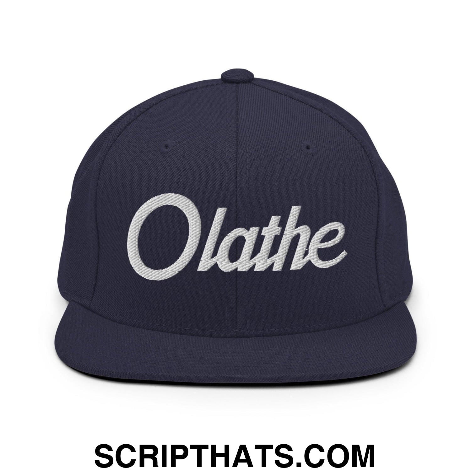 Olathe Script Snapback Hat Navy