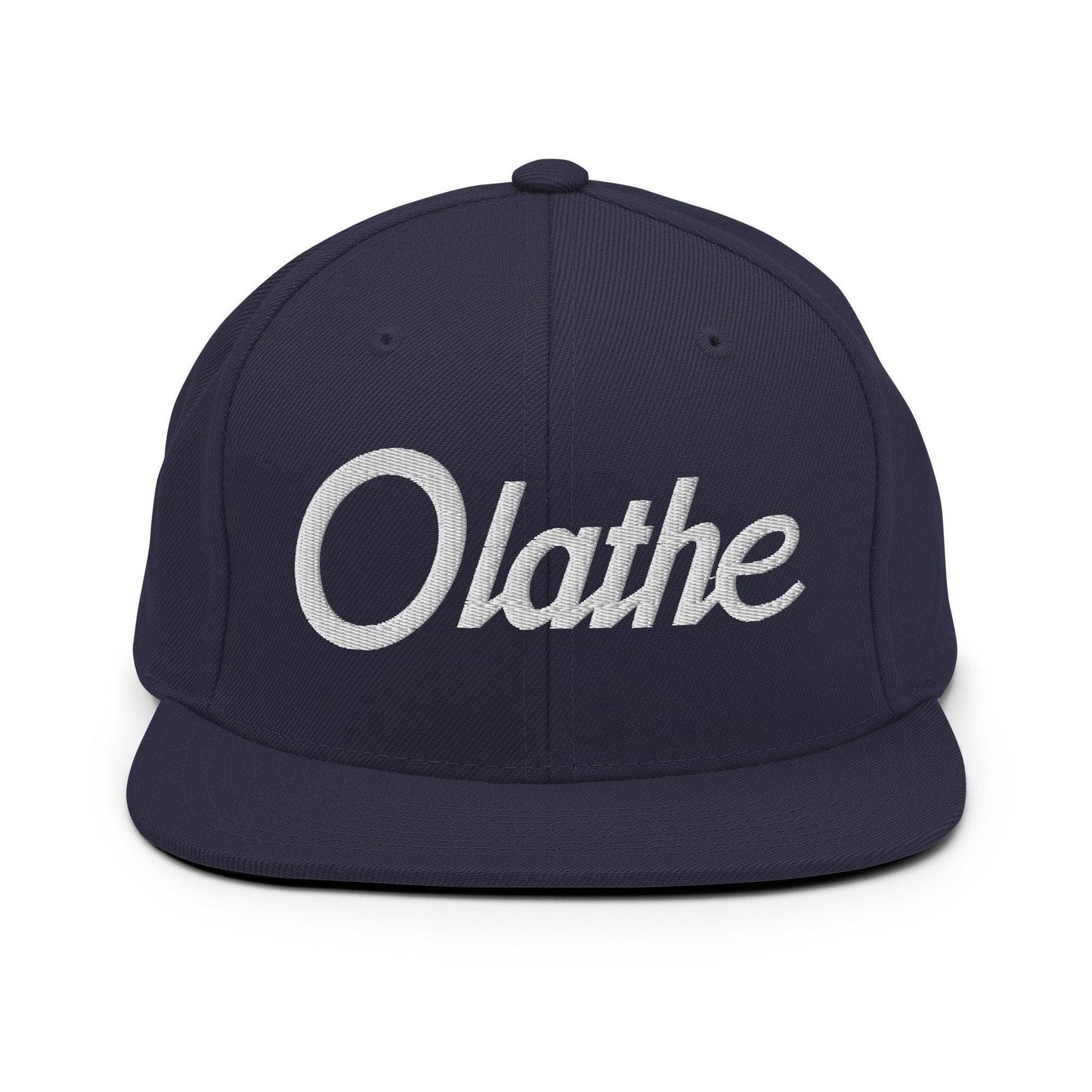 Olathe Script Snapback Hat Navy