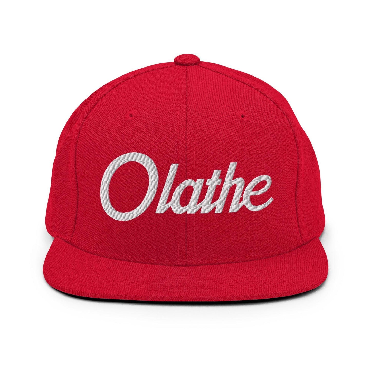 Olathe Script Snapback Hat Red