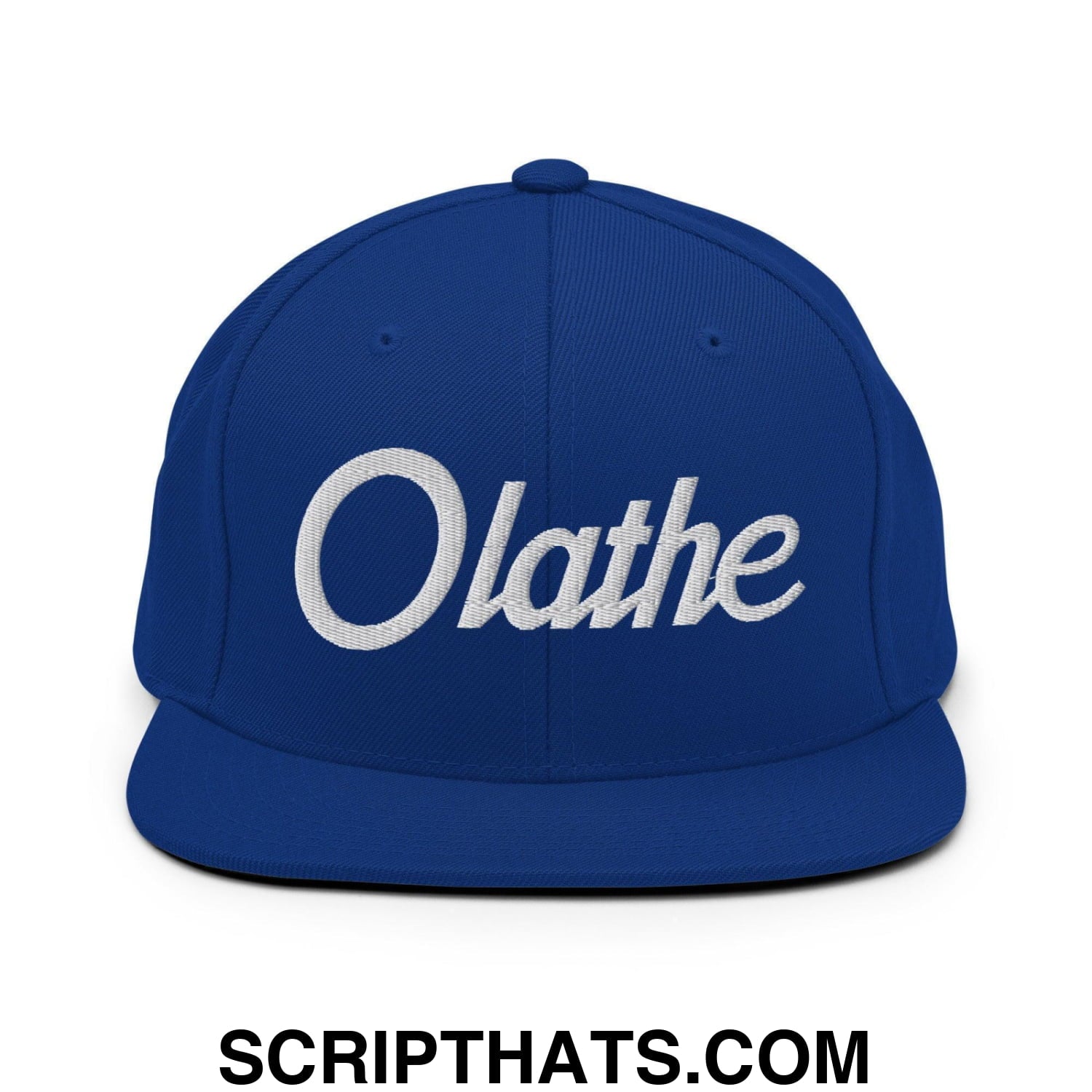 Olathe Script Snapback Hat Royal Blue