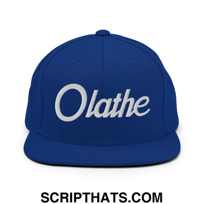 Olathe Script Snapback Hat Royal Blue