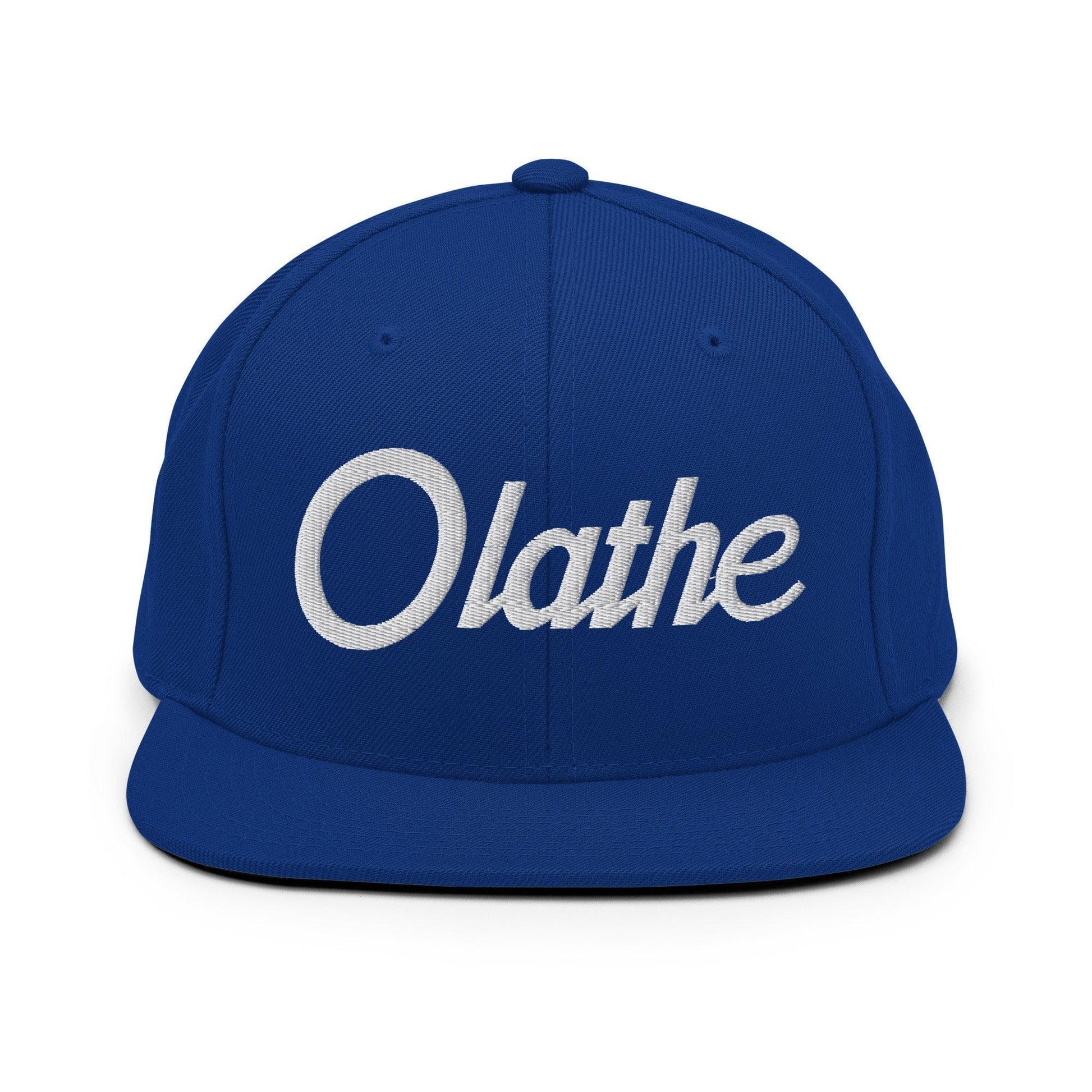 Olathe Script Snapback Hat Royal Blue