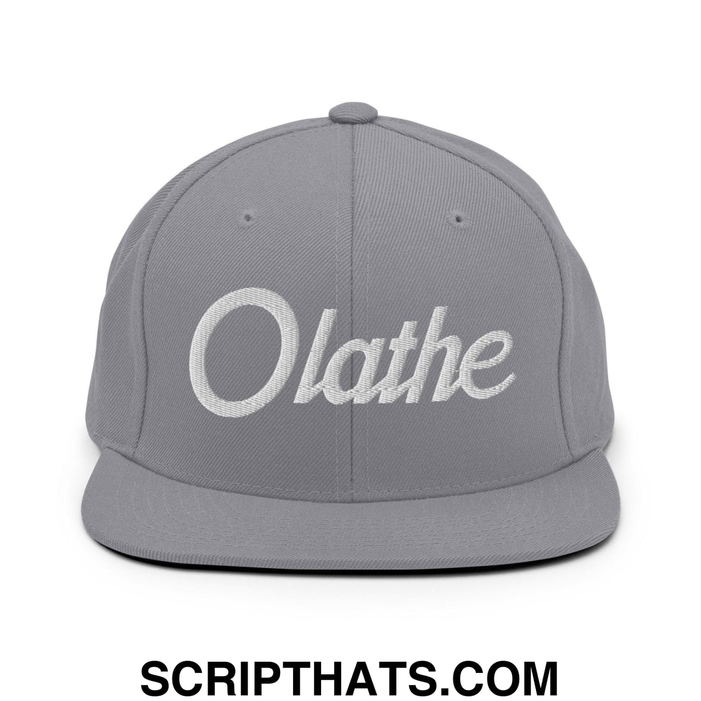 Olathe Script Snapback Hat Silver