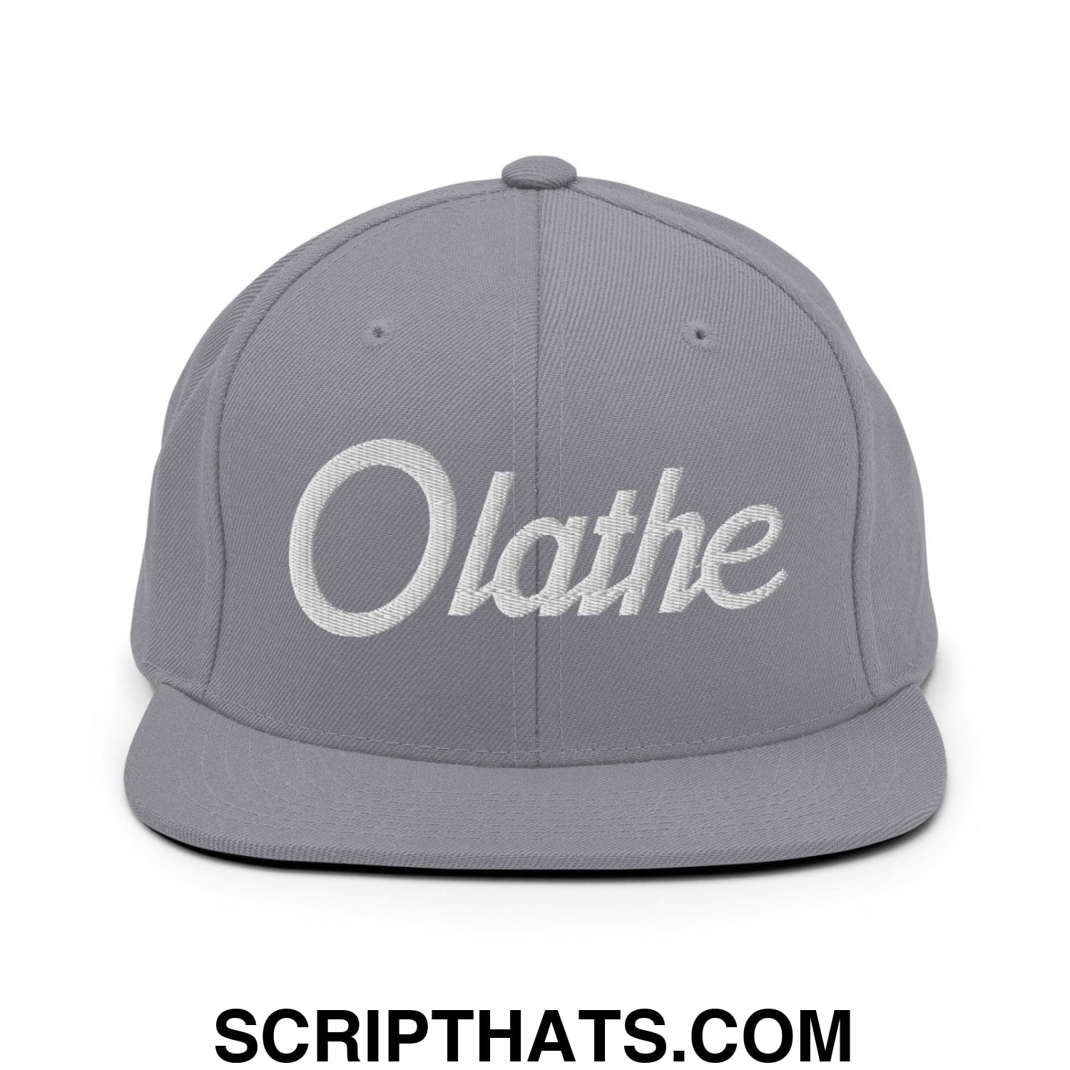 Olathe Script Snapback Hat Silver