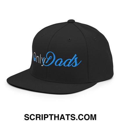Only Dads Embroidered Flat Bill Brim Snapback Hat Black