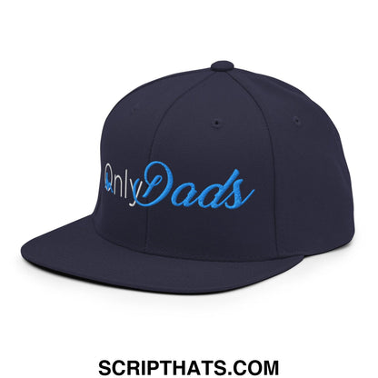 Only Dads Embroidered Flat Bill Brim Snapback Hat Navy
