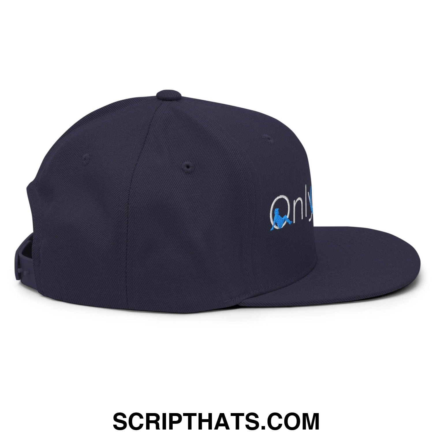 Only Dads Embroidered Flat Bill Brim Snapback Hat Navy