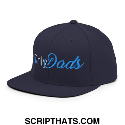 Only Dads Embroidered Flat Bill Brim Snapback Hat Navy