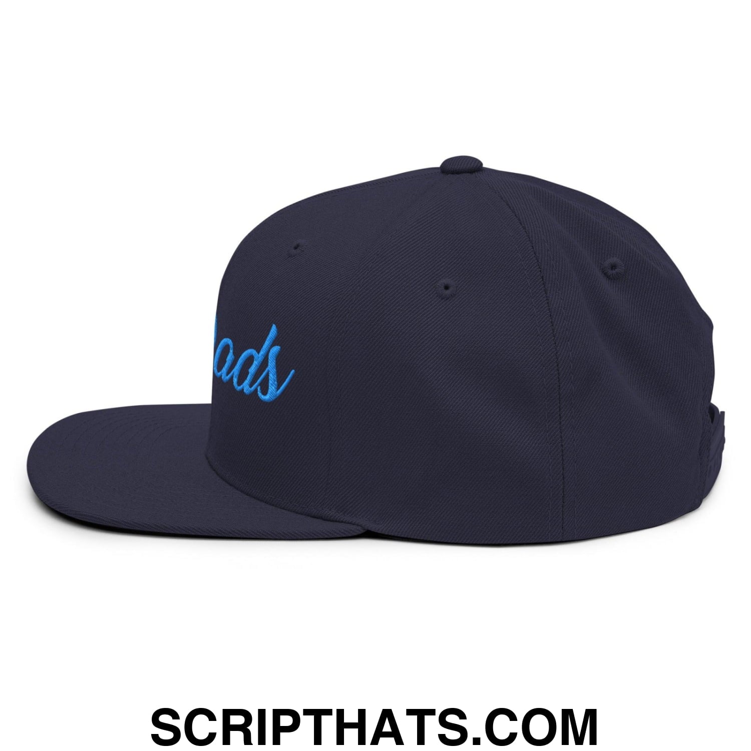 Only Dads Embroidered Flat Bill Brim Snapback Hat Navy