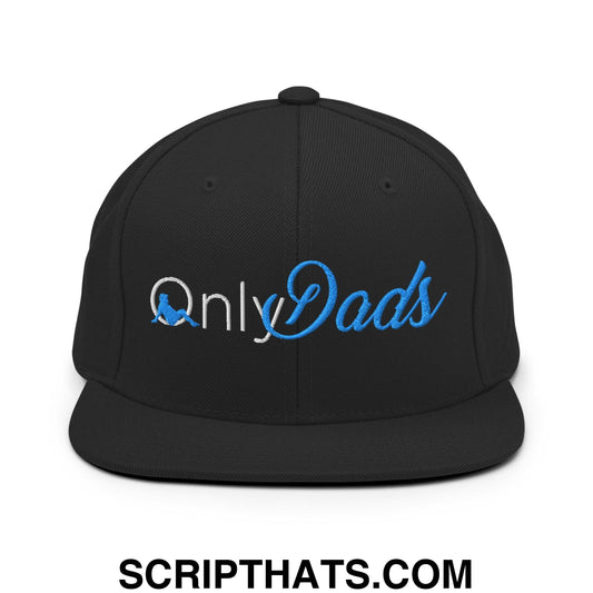 Only Dads Embroidered Flat Bill Brim Snapback Hat Black