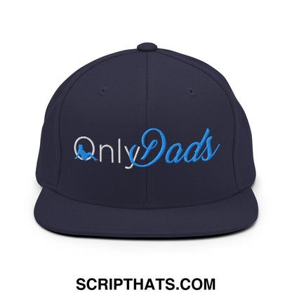 Only Dads Embroidered Flat Bill Brim Snapback Hat Navy