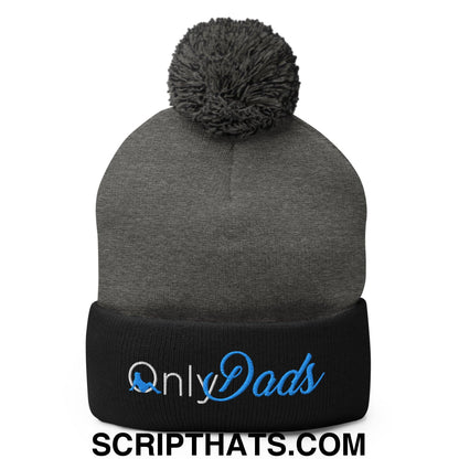 Only Dads Embroidered Knit Pom Pom Beanie Dark Heather Grey Black