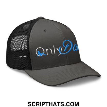 Only Dads Embroidered Mesh Trucker Hat Charcoal Black