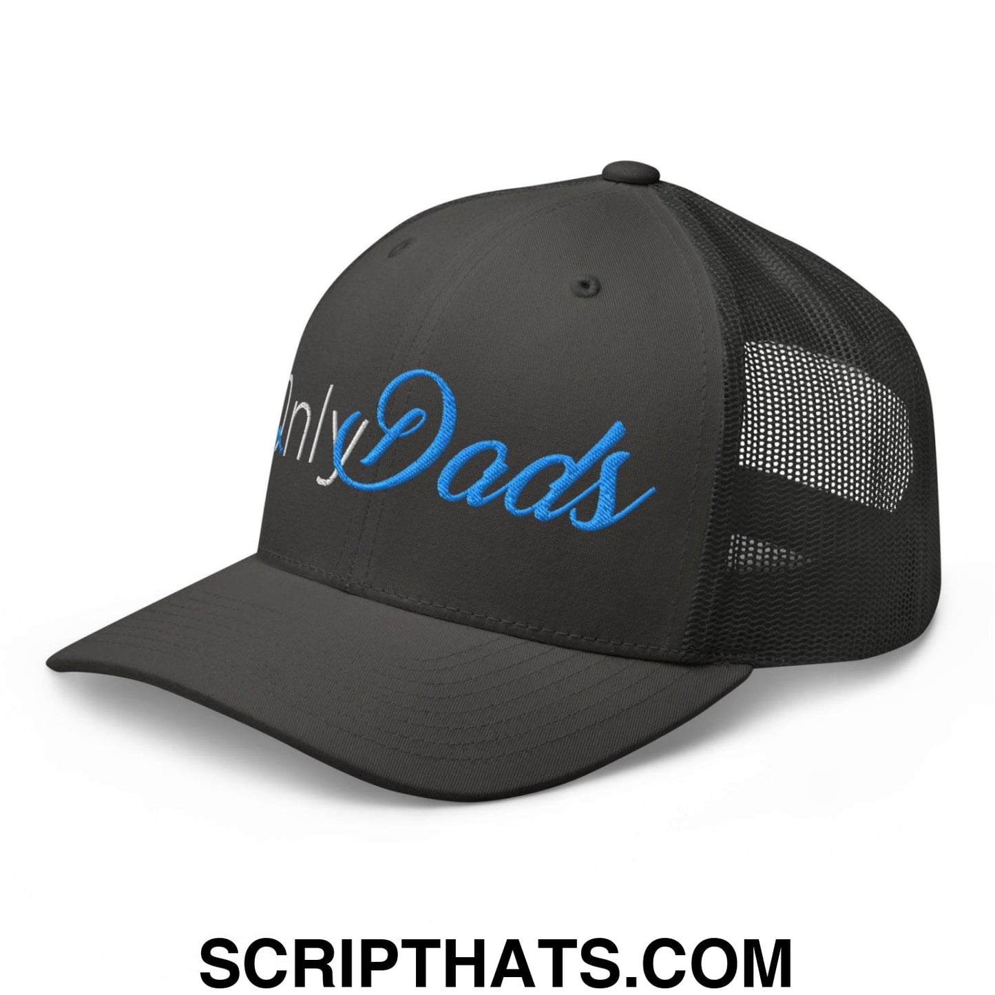 Only Dads Embroidered Mesh Trucker Hat Charcoal