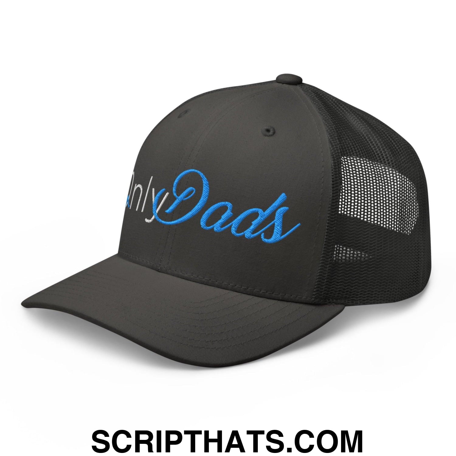 Only Dads Embroidered Mesh Trucker Hat Charcoal