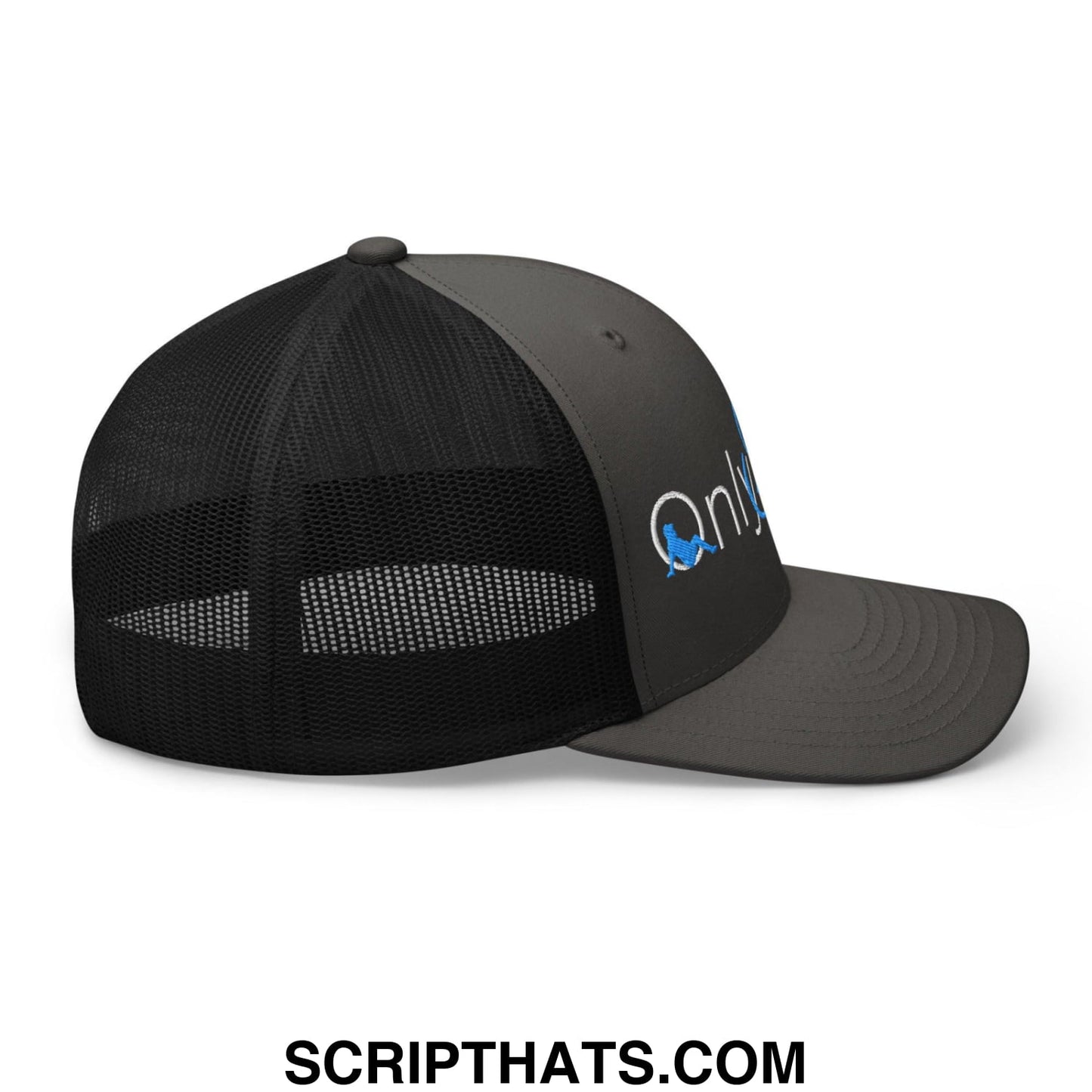 Only Dads Embroidered Mesh Trucker Hat Charcoal Black