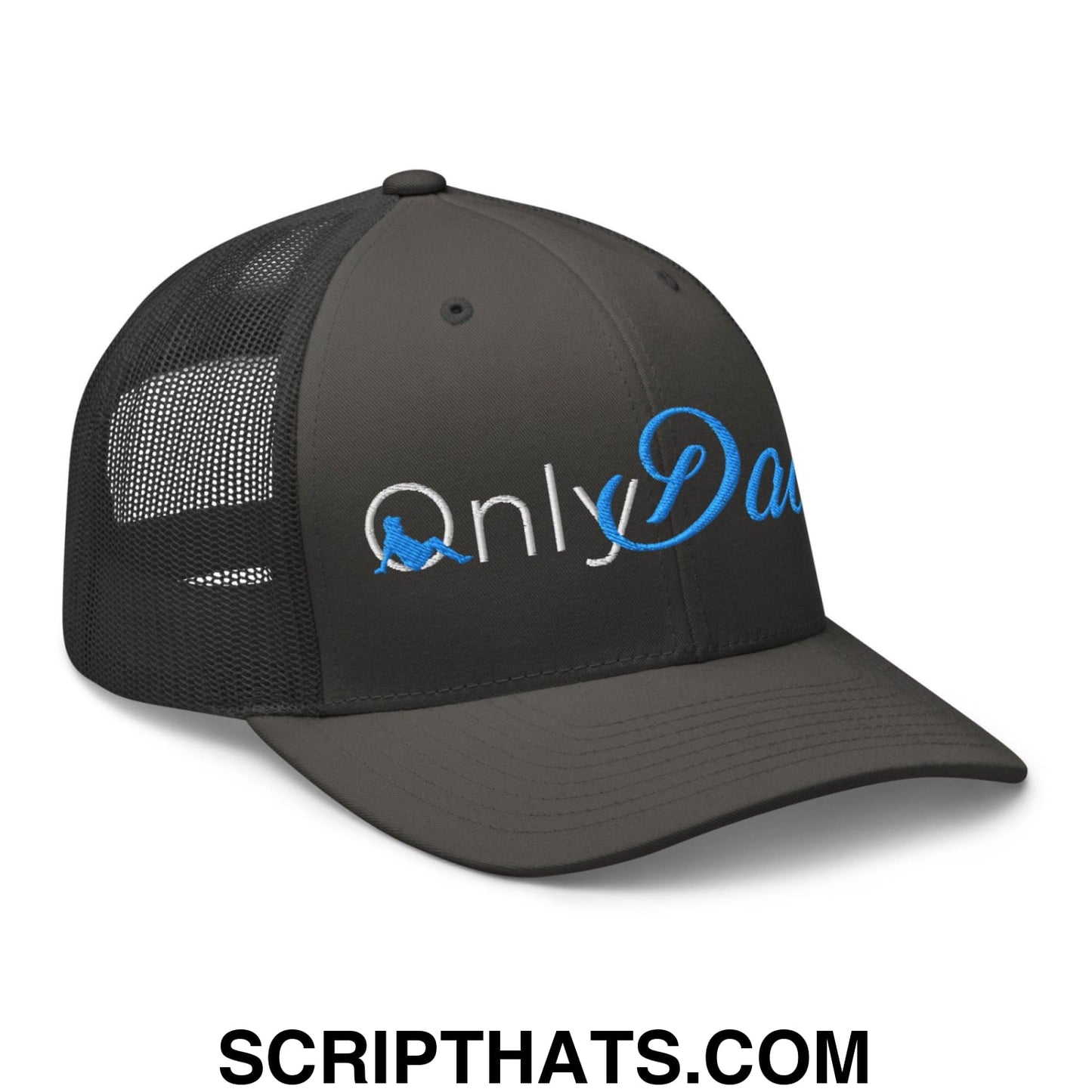 Only Dads Embroidered Mesh Trucker Hat Charcoal