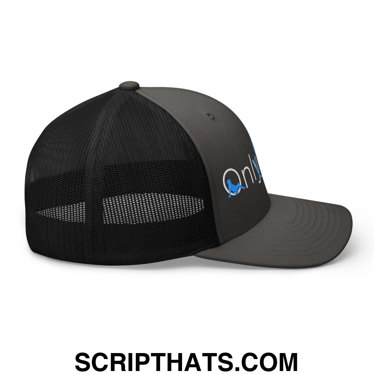Only Dads Embroidered Mesh Trucker Hat Charcoal Black