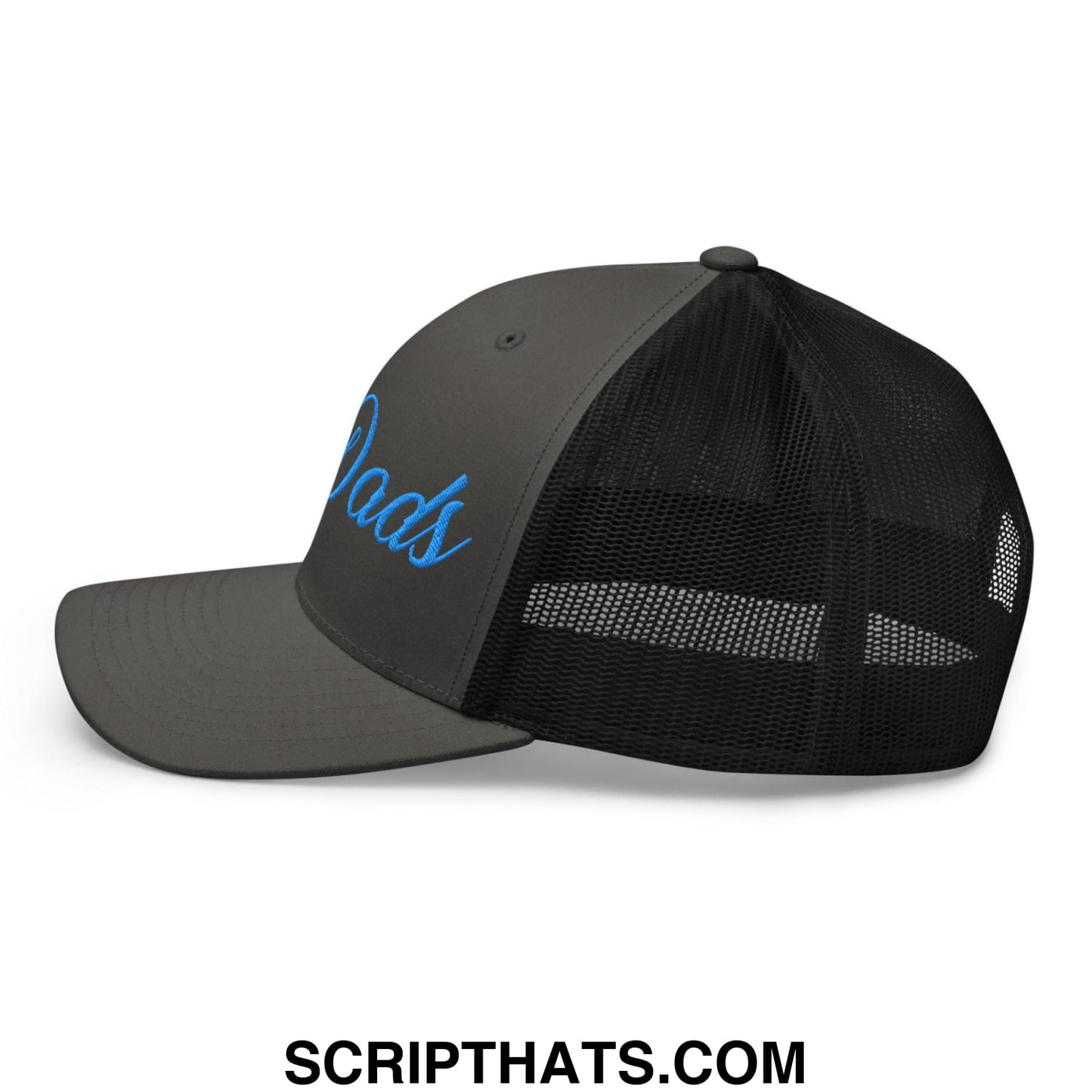 Only Dads Embroidered Mesh Trucker Hat Charcoal Black