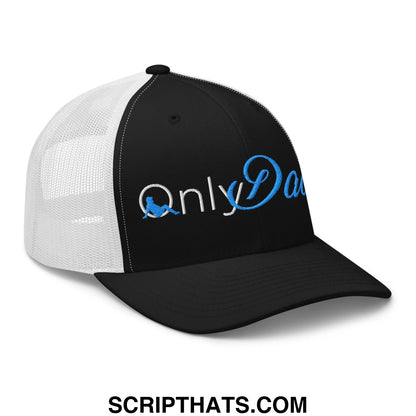 Only Dads Embroidered Mesh Trucker Hat Black White