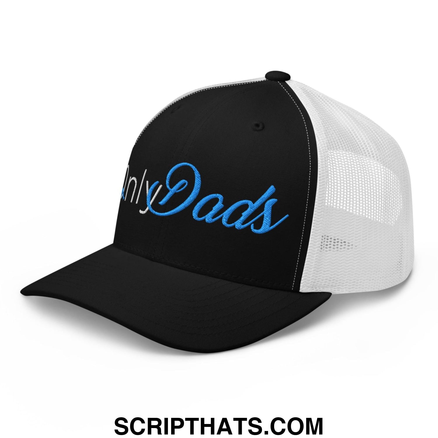 Only Dads Embroidered Mesh Trucker Hat Black White