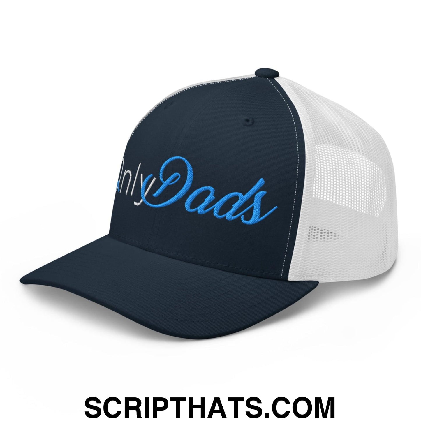 Only Dads Embroidered Mesh Trucker Hat Navy White