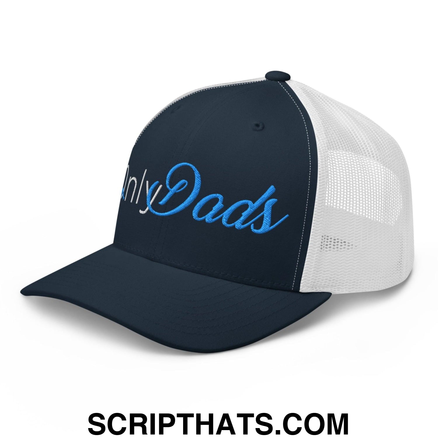 Only Dads Embroidered Mesh Trucker Hat Navy White