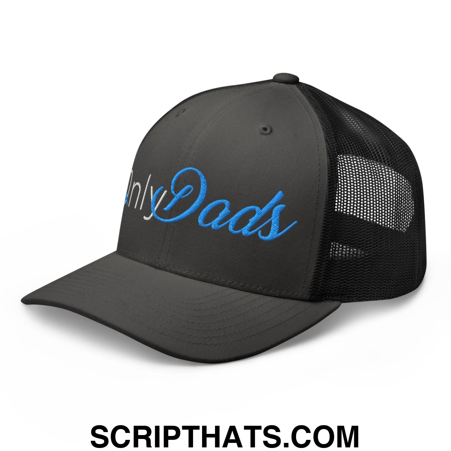 Only Dads Embroidered Mesh Trucker Hat Charcoal Black