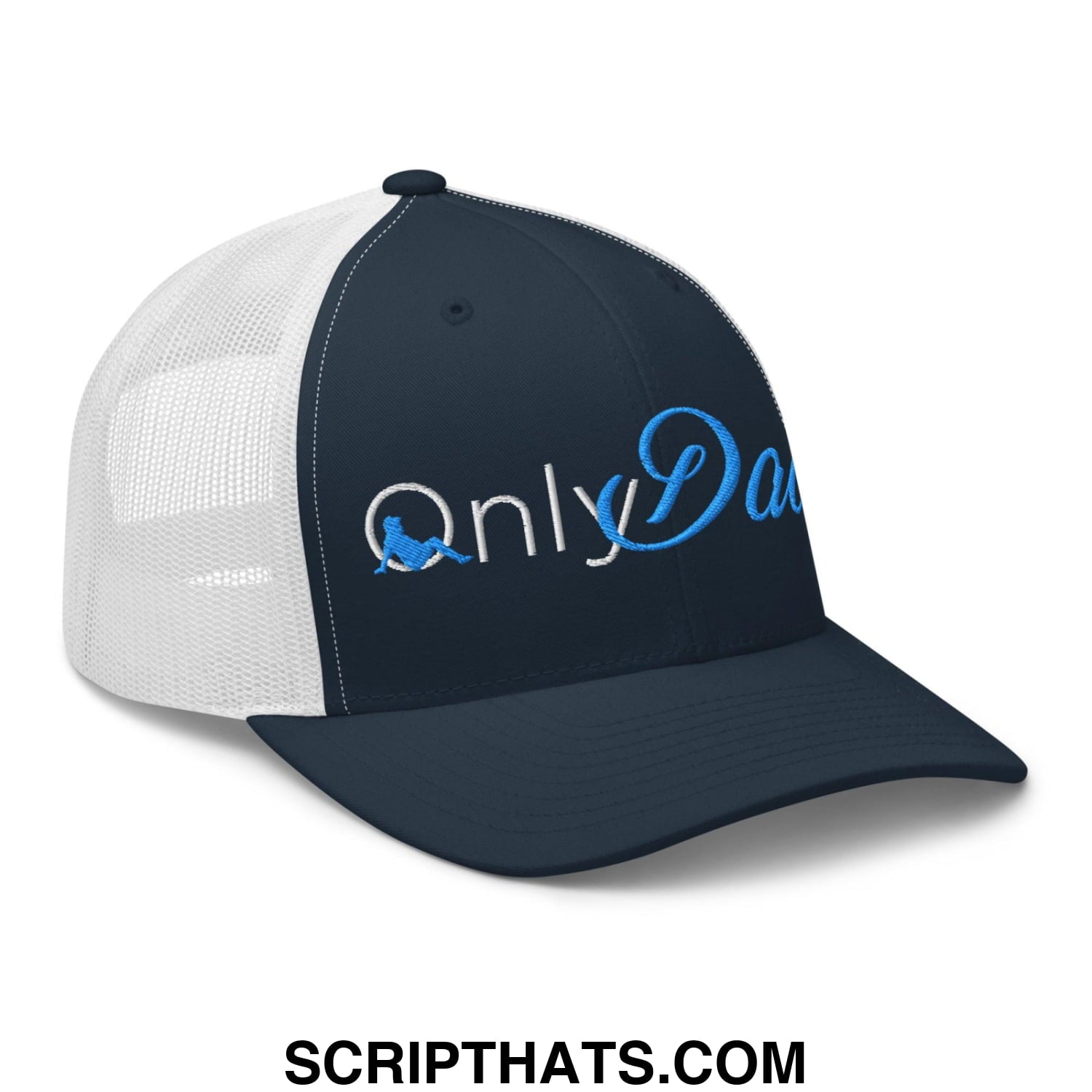 Only Dads Embroidered Mesh Trucker Hat Navy White