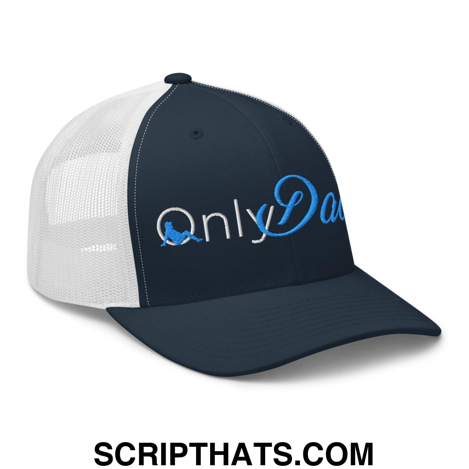 Only Dads Embroidered Mesh Trucker Hat Navy White