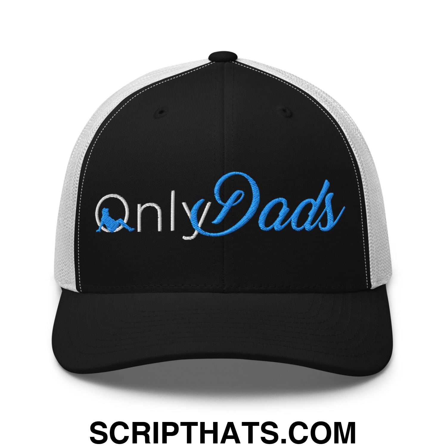 Only Dads Embroidered Mesh Trucker Hat Black White