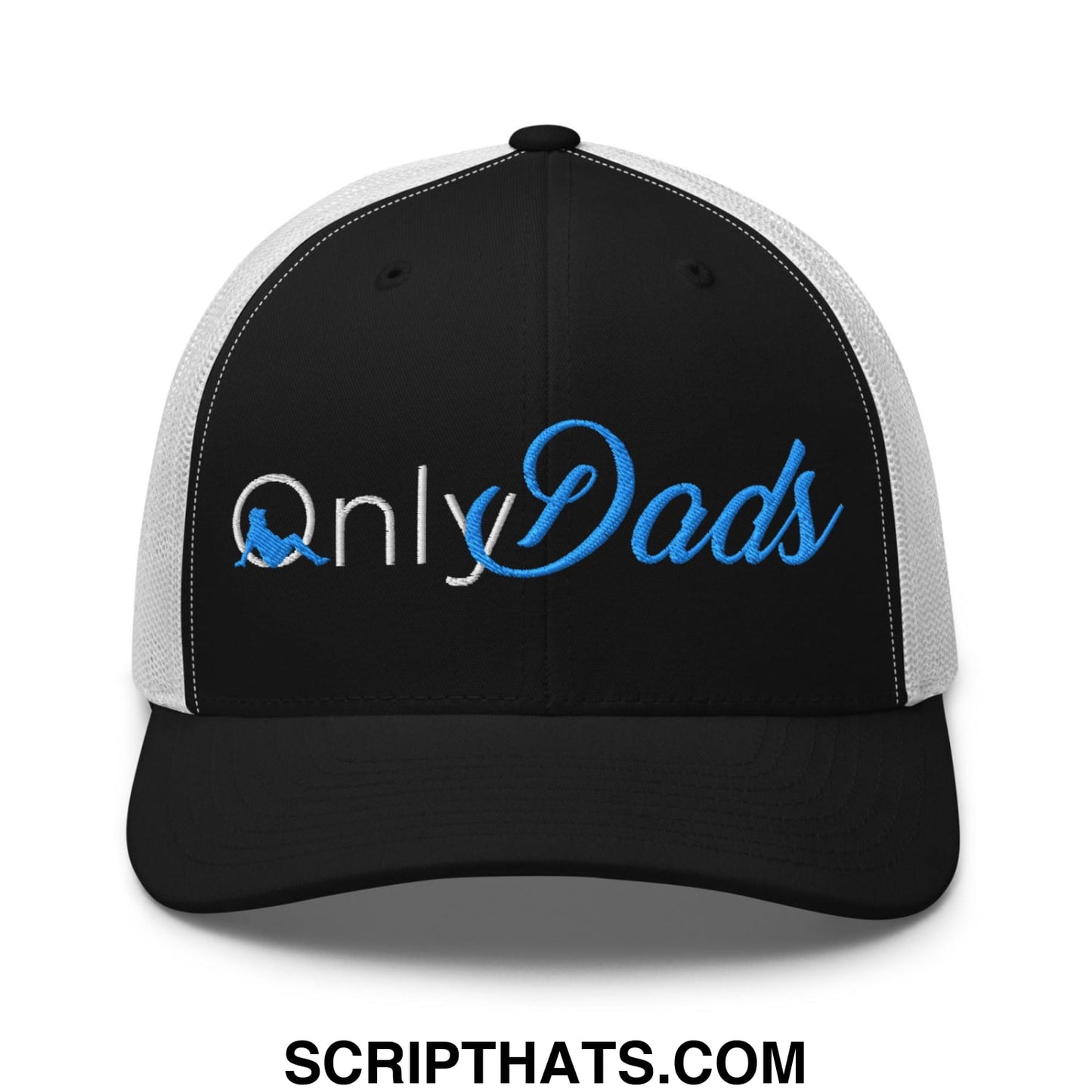 Only Dads Embroidered Mesh Trucker Hat Black White