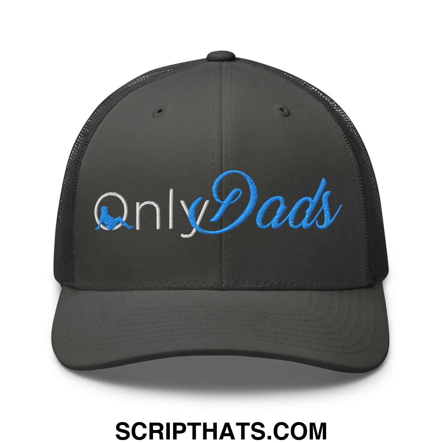 Only Dads Embroidered Mesh Trucker Hat Charcoal