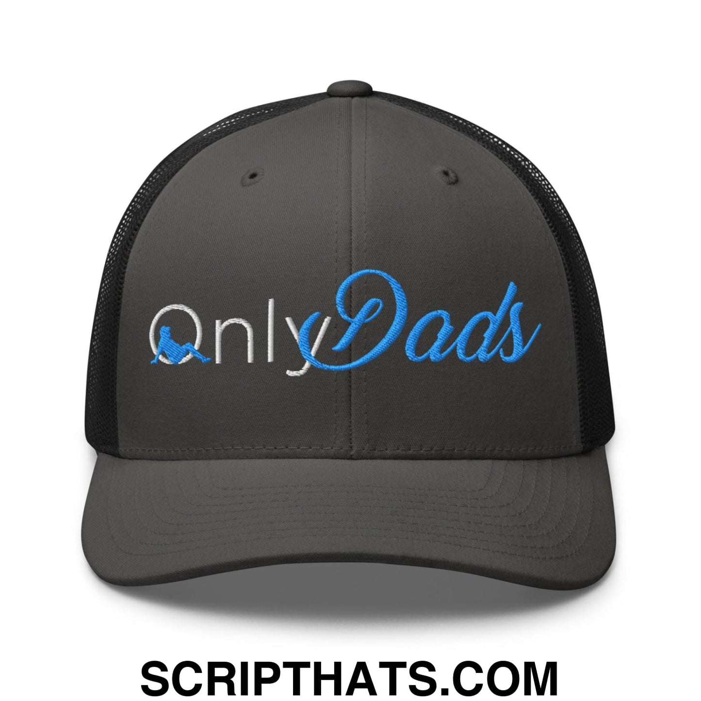 Only Dads Embroidered Mesh Trucker Hat Charcoal Black