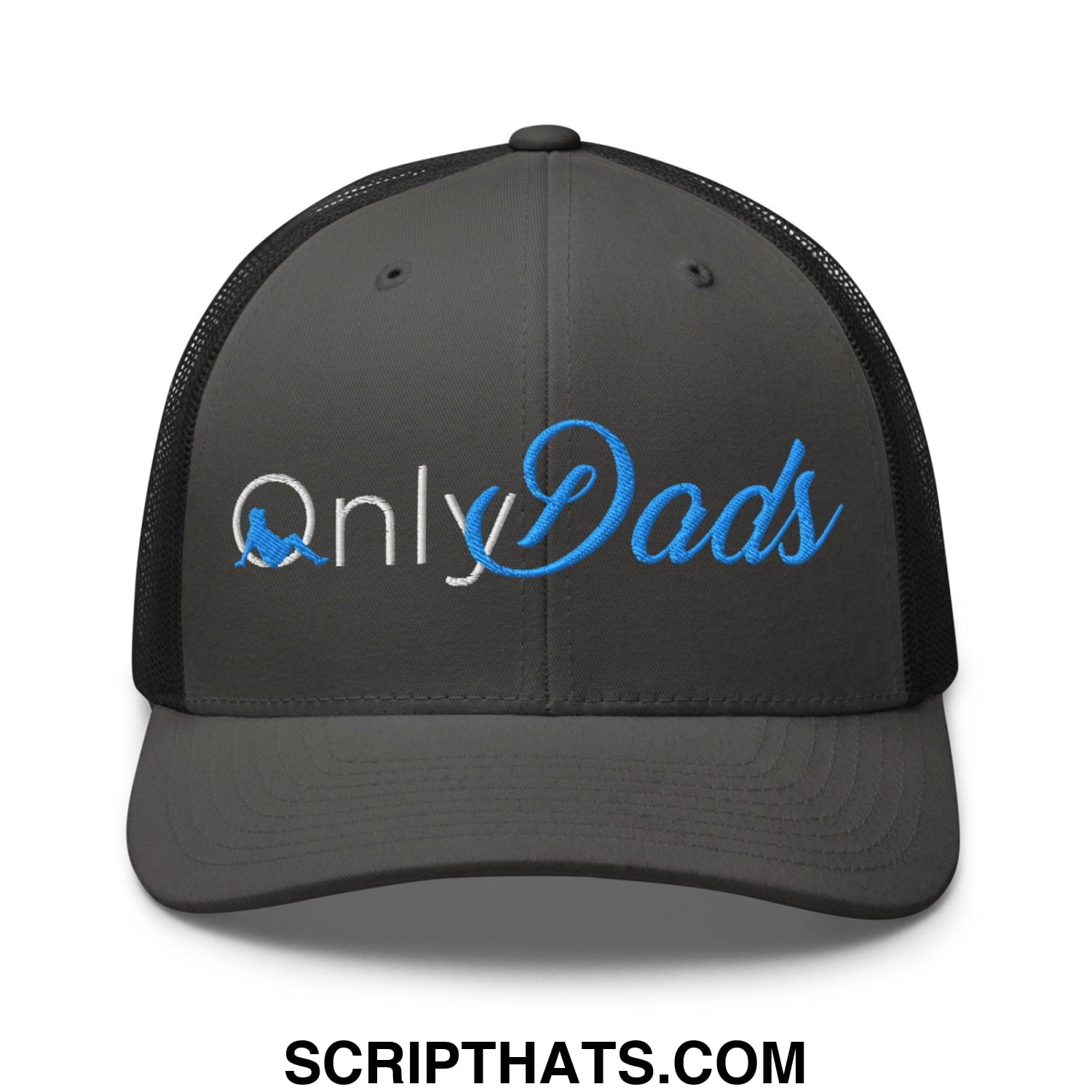 Only Dads Embroidered Mesh Trucker Hat Charcoal Black