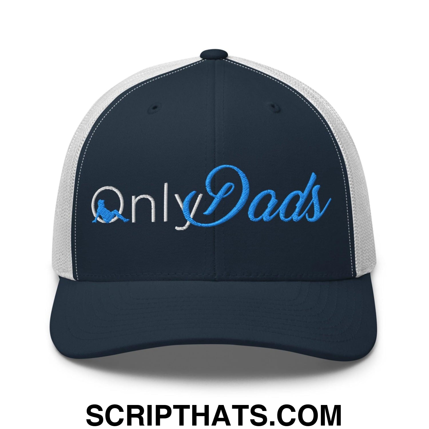 Only Dads Embroidered Mesh Trucker Hat Navy White