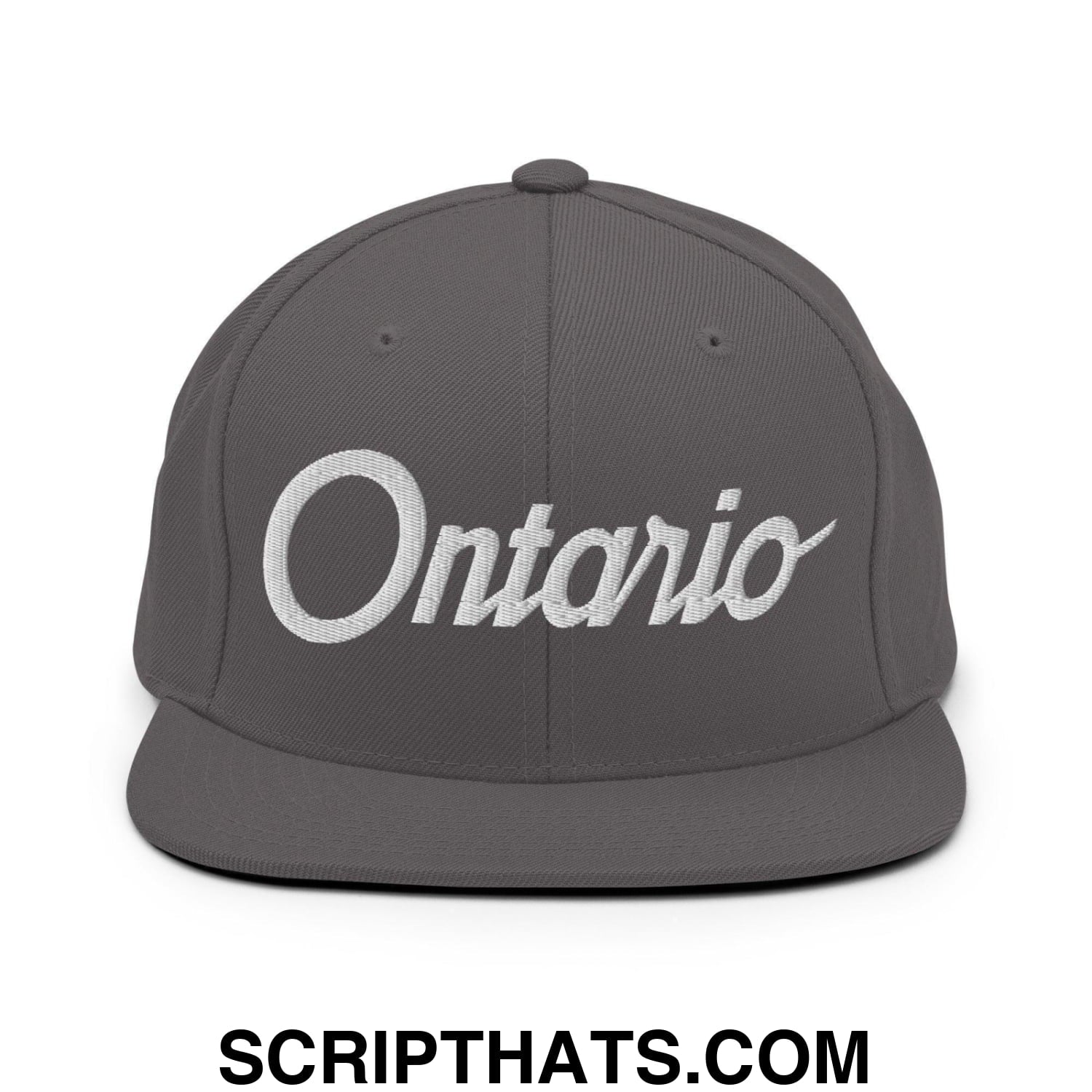 Ontario Script Snapback Hat Dark Grey