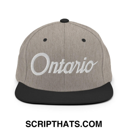 Ontario Script Snapback Hat Heather Black