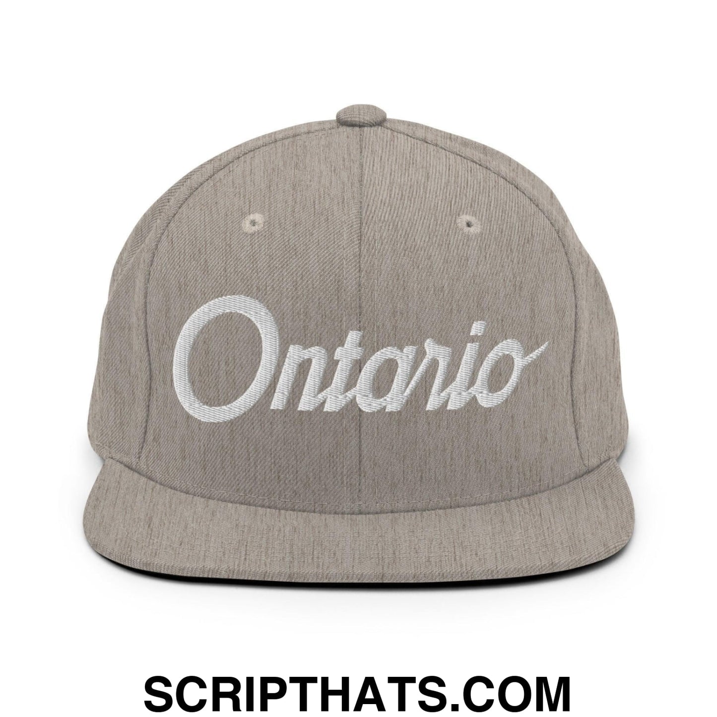 Ontario Script Snapback Hat Heather Grey