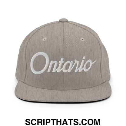 Ontario Script Snapback Hat Heather Grey
